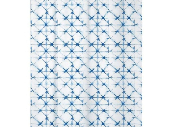 Κουρτίνα Μπάνιου Tie And Die AX00035479 180x200cm White-Blue Arvix 180Πx200Υ Πολυέστερ