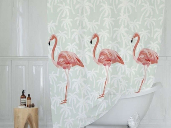Κουρτίνα Μπάνιου Flamingos BTLTR006442 Multi Max Home 180Πx200Υ Πολυέστερ