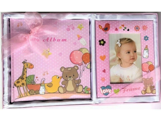 Κορνίζα Με Άλμπουμ Παιδικό (Σετ 2Τμχ) YM534240203 Pink Max Home