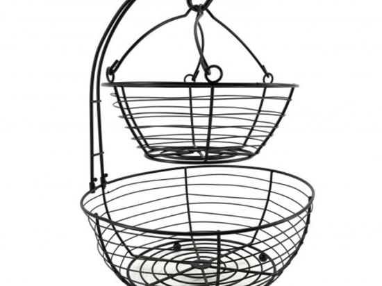 Φρουτιέρα 2 Θέσεων XN00012081 41cm Black Max Home Μέταλλο