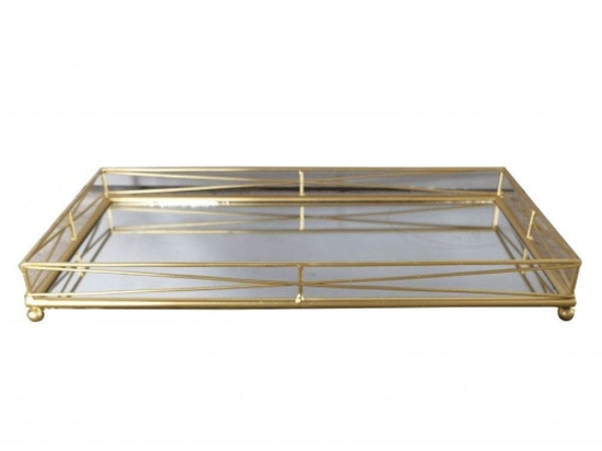 Δίσκος Μεταλλικός HC00058640 40x22cm Gold Oriana Ferelli® Μέταλλο