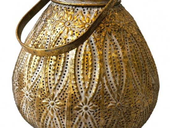 Φανάρι HC22326623 Φ23x22,5cm Gold Oriana Ferelli® Μέταλλο