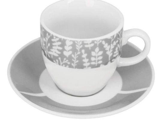 Φλυτζάνια Καφέ (Σετ 6Τμχ) BBMF1107123 90ml Grey-White Max Home Πορσελάνη