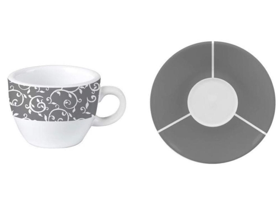 Φλυτζάνια Καφέ (Σετ 6Τμχ) BBMF1107124 90ml Grey-White Max Home Πορσελάνη