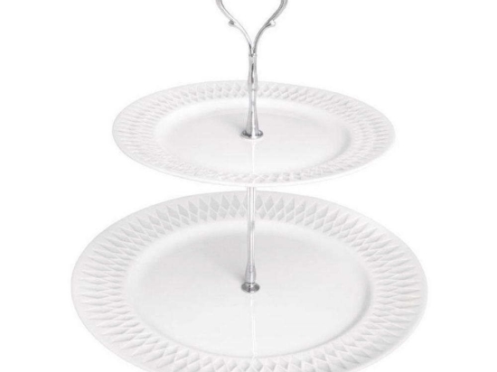Ορντερβιέρα Διώροφη Diamante PRPW430011 27/20cm White Oriana Ferelli® Πορσελάνη