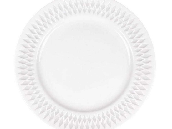 Πιάτο Ρηχό Diamante PRPW430001 Φ27cm White Oriana Ferelli® Πορσελάνη