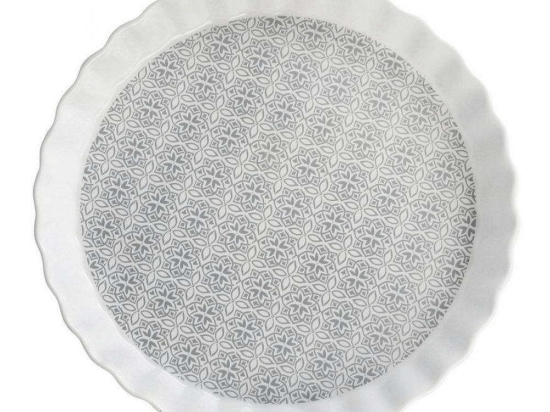 Ταρτιέρα Cement Tile SR00522119 Φ28x4cm Grey-White Gers Πορσελάνη