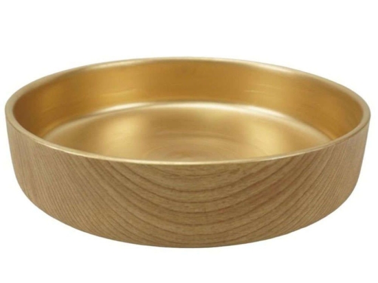 Φρουτιέρα LJT332725G Φ25,5x7,5cm Gold-Natural Oriana Ferelli® Κεραμικό