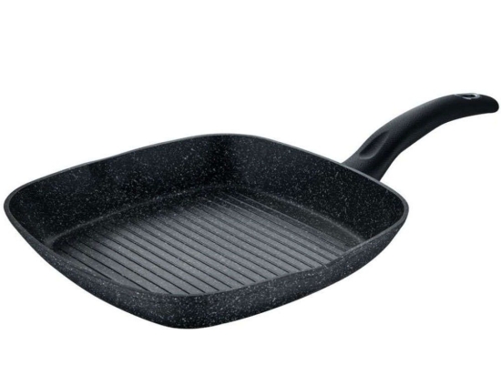 Τηγάνι - Γκριλιέρα Αντικολλητική Black Orion BG0OR34773 28x28x4,5cm Black Bergner 28cm Αλουμίνιο