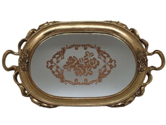 Δίσκος Σερβιρίσματος XL58110216 51x30,5cm Gold Oriana Ferelli® Πολυρεσίνη