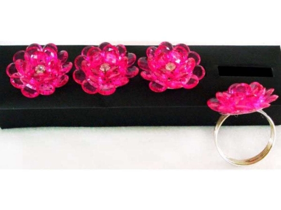 Δαχτυλίδια Για Πετσέτες (Σετ 4Τμχ.) 735181 Fuchsia Ankor Μέταλλο