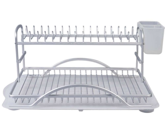 Πιατοθήκη Διώροφη Αλουμινίου 805020 52x35,5x25cm Grey Silver Ankor Αλουμίνιο