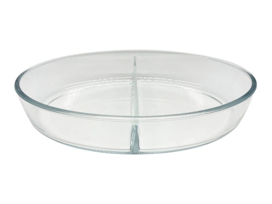 Πυρίμαχο Σκεύος Οβάλ Με Χώρισμα 781126 35x24,5x6,5cm3Lt Γυάλινο Clear Ankor Γυαλί