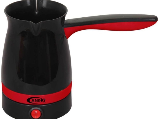 Μπρίκι Ηλεκτρικό K-800674 400ml 1000W Black-Red Ankor Μέταλλο,Πλαστικό