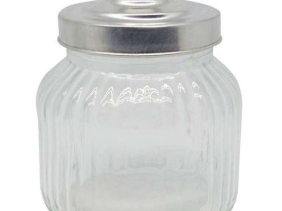 Βάζο Αποθήκευσης 817559 650ml Inox-Clear Ankor Μέταλλο,Γυαλί