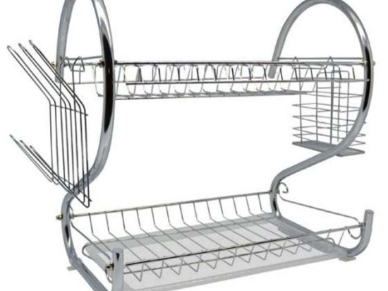Πιατοθήκη Διώροφη 814213 50x26x38cm Inox Ankor Μέταλλο
