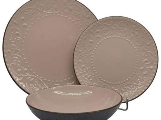 Πιάτο Ρηχό 78357-108 27cm Pink-Grey Ankor Κεραμικό