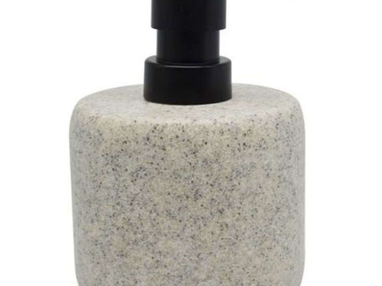 Δοχείο Κρεμοσάπουνου Stone 817368 8,7x8,7x14,2cm Grey Ankor Πολυέστερ