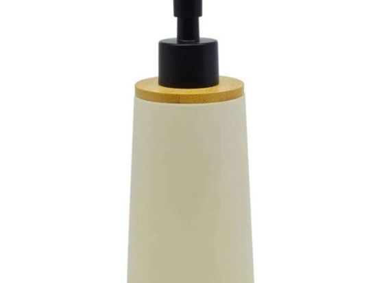 Δοχείο Κρεμοσάπουνου 817436 7,4x7,4x18,2cm Beige-Natural Ankor Bamboo-Πολυέστερ