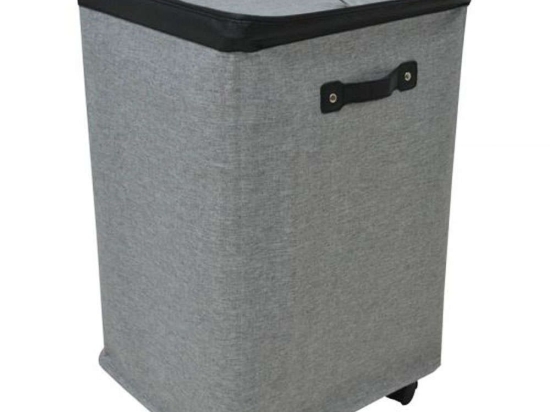 Καλάθι Απλύτων 813186 40x33x60cm Grey-Black Ankor Ύφασμα
