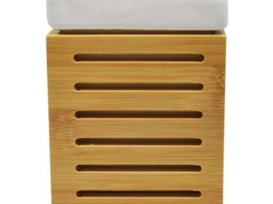 Ποτηροθήκη 815272 8,5x6,7x11,3cm Natural-White Ankor Bamboo,Κεραμικό