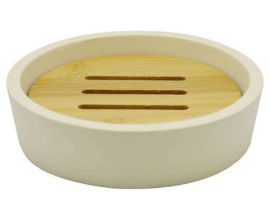 Σαπουνοθήκη 817450 11,3x11,3x2,5cm Beige-Natural Ankor Bamboo-Πολυέστερ