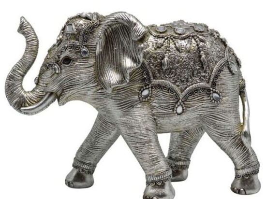 Διακοσμητικός Ελέφαντας 815173 27x10x18cm Silver Ankor Πολυέστερ