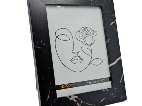 Κορνίζα Marble 5007-6 15x20cm Black-White Ankor Ξύλο