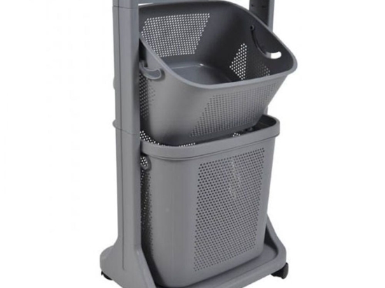 Μανάβης Τρόλεϊ 2 Θέσεων 818525 44x33x73,5cm Grey Ankor Πλαστικό