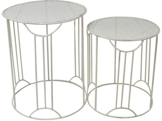 Τραπεζάκια Βοηθητικά (Σετ 2Τμχ) Antique 814312 48x57/42x48cm Beige Ankor
