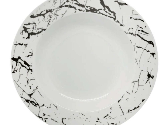 Πιάτο Βαθύ Πορσελάνινο R8059-085 Φ21,5cm Black-White Ankor Πορσελάνη