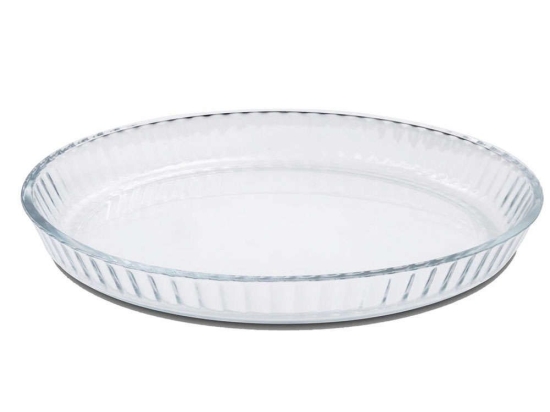 Πυρίμαχο Σκεύος Γυάλινο Οβάλ Ριγέ 820740 34,8x24x6cm Clear Ankor Γυαλί