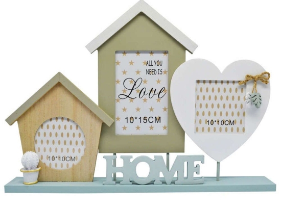 Πολυκορνίζα 3 Θέσεων Σπιτάκια 821242 43x6x32cm Multi Ankor Ξύλο