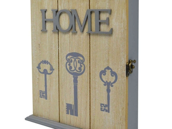 Κλειδοθήκη Home 812691 21,5x5,5x27cm Natural-Grey Ankor Ξύλο