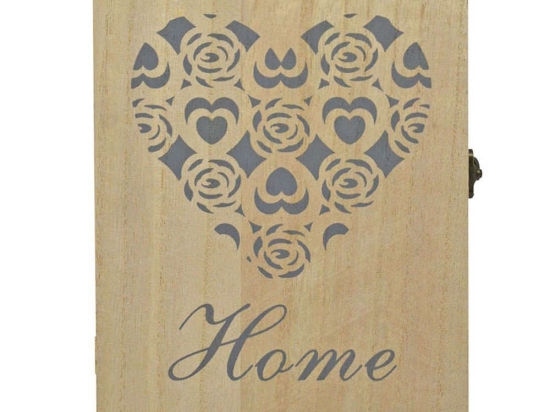 Κλειδοθήκη Καρδιά 821228 20x7x24cm Natural-Grey Ankor Ξύλο
