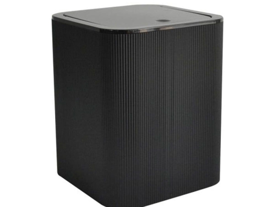 Κάδος Απορριμμάτων Ριγέ 823222 18x18x22,5cm 5lt Black Ankor Πλαστικό