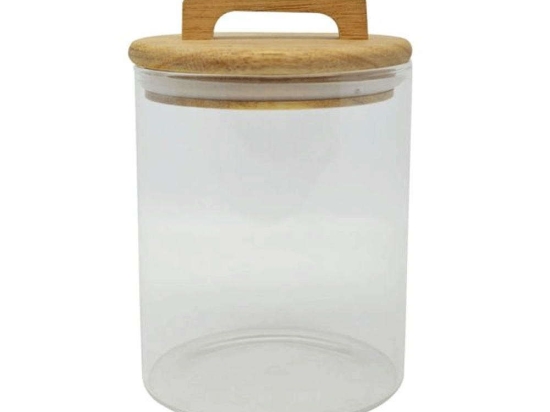 Βάζο Γυάλινο 824335 650ml Clear-Natural Ankor Ξύλο,Γυαλί