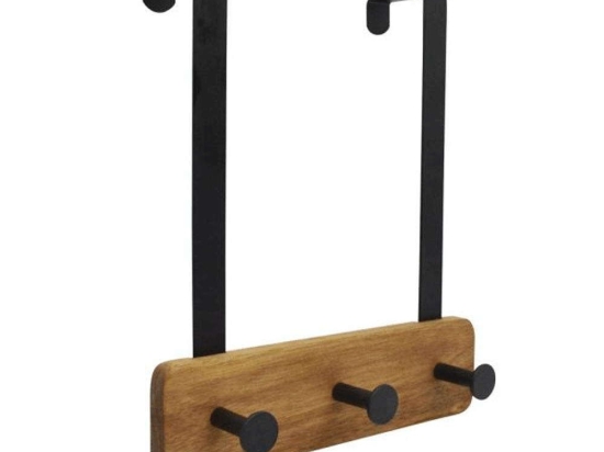 Κρεμάστρα Πόρτας 3 Θέσεων 824861 22,5x4,8x25,5cm Natural-Black Ankor