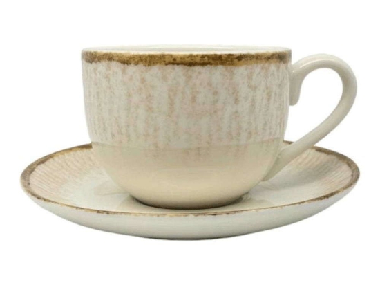Φλιτζάνι Καφέ Με Πιατάκι Premium Desert 8256-05 90ml Beige Ankor Πορσελάνη