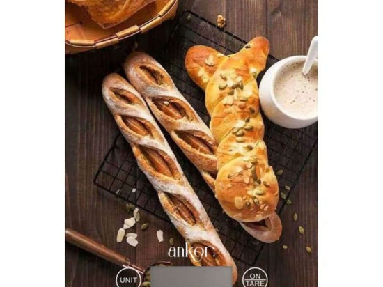Ζυγαριά Κουζίνας Ψηφιακή Μπαγκέτες 826728 15x21,5x1,6cm 5kg Multi Ankor Γυαλί
