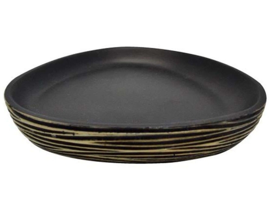 Σαπουνοθήκη 803651 12,3x12,3x2,5cm Black-Beige Ankor Πολυέστερ
