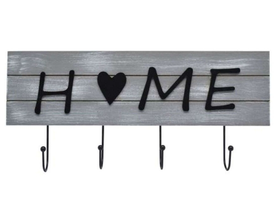 Κρεμάστρα 4 Θέσεων Home 821150 40x4,5x19cm Grey-Black Ankor Ξύλο