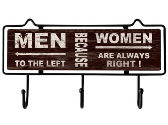 Κρεμάστρα 3 Θέσεων Men Women 816859 36x5x18cm Multi Ankor Ξύλο