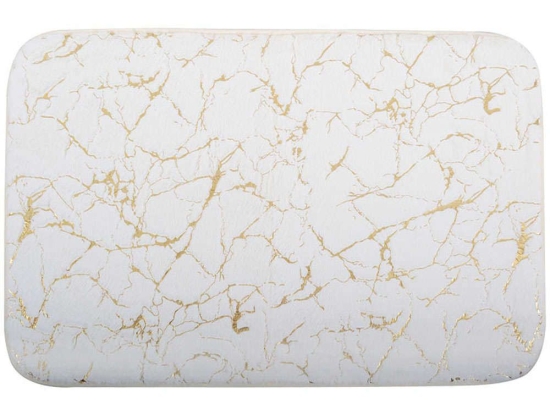 Πατάκι Μπάνιου Marble Effect 826049 50x80cm White-Gold Ankor 50 X 80 50x80cm PVC