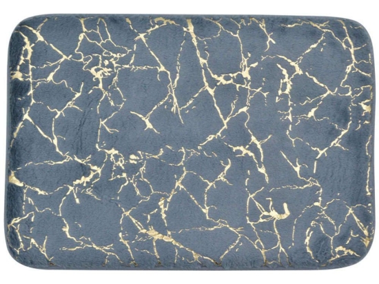 Πατάκι Μπάνιου Marble Effect 826056 50x80cm Grey-Gold Ankor 50 X 80 50x80cm PVC