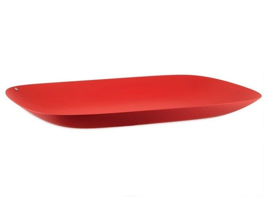 Δίσκος Σερβιρίσματος Ανάγλυφος Moiré MW70 RT 45x34cm Μεταλλικός Red Alessi Μέταλλο