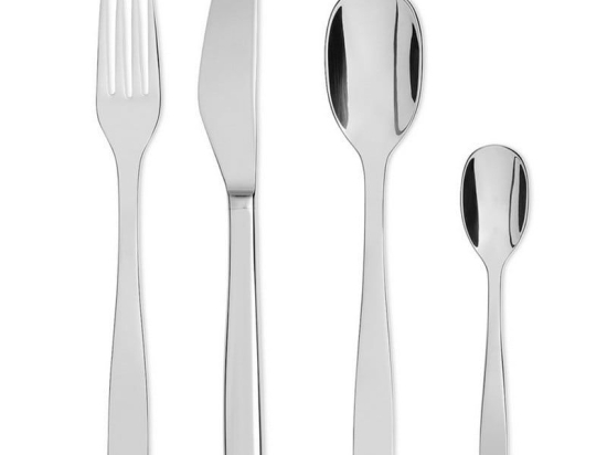 Μαχαιροπίρουνα KnifeForkSpoon AJM22S24M Σετ 24Τμ Αν. Ατσάλι Silver Δώρο 2 Δαχτυλίδια Πετσέτας Alessi 24 τμχ Ανοξείδωτο Ατσάλι