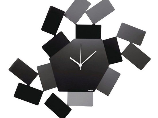 Ρολόι Τοίχου The Scirocco Room MT19 B 46x33,50 Μεταλλικό Black με Δώρο 2 Δαχτυλίδια Πετσέτας Alessi Μέταλλο