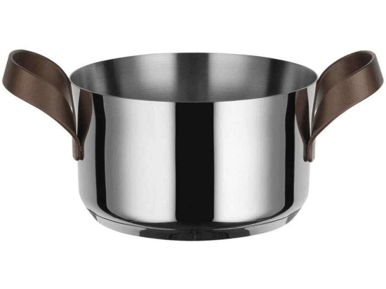 Κατσαρόλα Edo PU101/16 Φ16x25x10cm 1300ml Silver-Brown Alessi 16 cm Ανοξείδωτο Ατσάλι