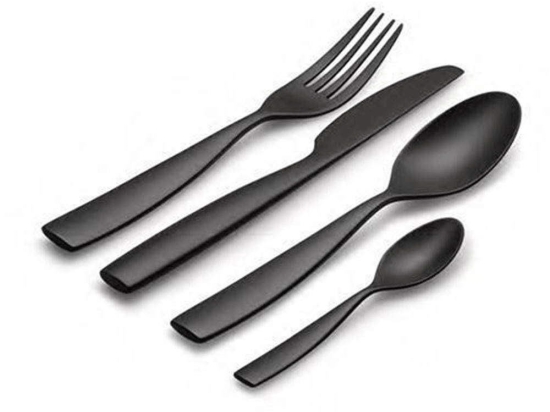 Μαχαιροπίρουνα Dressed Air (Σετ 16Τμχ) MW74S16 B Black Alessi 16 τμχ Μελαμίνη